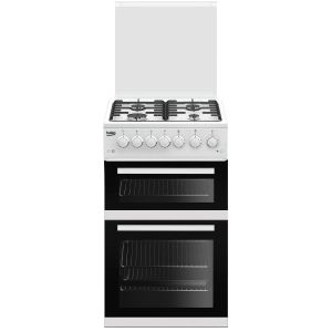 Beko EDG504W 50cm Twin Cavity Freestanding Gas Cooker - White