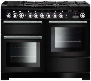 Rangemaster EDL110DFFBL/C 110cm Duel Fuel Encore Deluxe Range Cooker 117260 Black and Chrome 