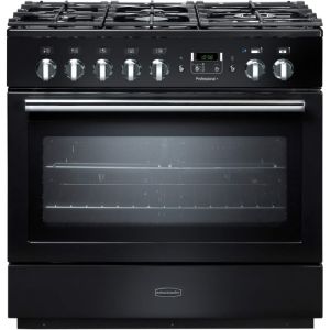 Rangemaster PROP90FXDFFGB/C 91130 Professional Plus FX 90cm Dual Fuel Range Cooker Gloss Black