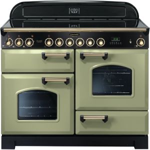 Rangemaster CDL110ECOG/B Classic Deluxe 110cm Ceramic Range 114590 Olive Green and Brass