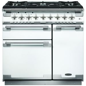 Rangemaster ELS90DFFWH/ 108480 Elise 90cm Dual Fuel Range Cooker In White
