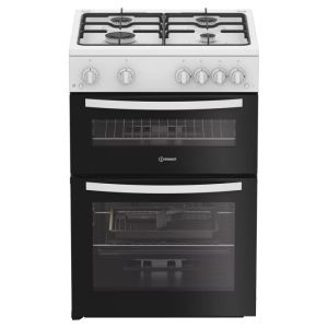 Indesit IDG6GW Gas Double Cooker 60CM - 72L / 32L with Auto Ignition