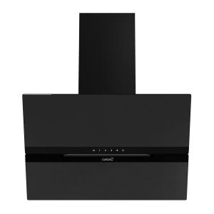 Cata CATAGM60MB 60cm Matt Black Auto-Open Angled Glass Hood with Hidden Touch