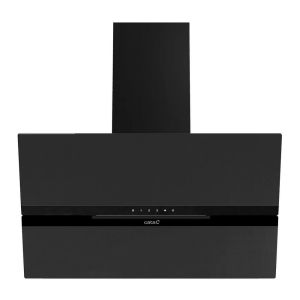 Cata CATAGM90MB 90cm Matt Black Auto-Open Angled Glass Hood with Hidden Touch