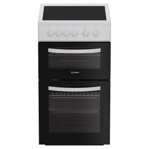 Indesit ITE5VMW Electric Twin Cooker 50CM - with Ceramic Hob - White
