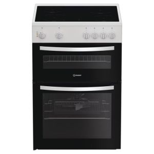 Indesit ITE6VMW Electric Twin Cooker 60CM - 69L with Easy Clean Enamel
