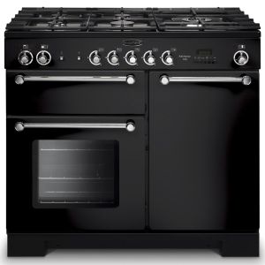 Rangemaster KCH100DFFBL/C 98790 Kitchener 100cm Dual Fuel Range Cooker - Black