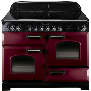 Rangemaster CDL110ECCY/C 84440 Classic Deluxe 110cm Electric Range Cooker With Ceramic Hob - Cranberry And Chrome 