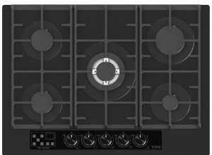 Cda HVG731MB 70cm gas on glass hob, 5 zones, Precision Flame