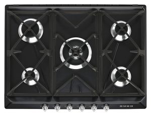 Smeg SR975NGH Key FeaturesBlack baseChrome controlsHeavy duty cast iron pan standsBlack burner caps5