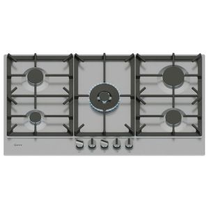 Neff T29CIR8N0 90cm, 5 burner, 5.0kW Wok burner, Optimised FlameSelect, 3 Dishwasher suitable cast i
