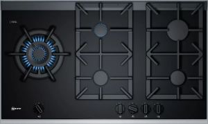 Neff T29TS79N0 90cm Black Ceramic Glass, 5 burner, 6.0kW Wok burner