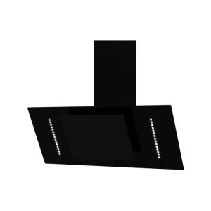 Cata UBARUNW9 90cm Black Angled Glass RF Hood with White Ambient Light