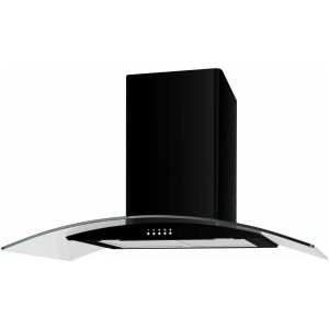 Cata UBSCG90BK 90cm Black Curved Glass Hood
