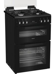 Hotpoint HDD6GDC2B1 Dual Fuel Double Cooker 60CM - 75L / 38L with Glass Lid