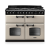 Rangemaster CLDLB110DFPPCR/CM1 14879 New Classic Deluxe Bottom Cavity 110 Dual Fuel Pale Cream Chrom