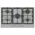 Neff T27GKQ8N0 75cm, 5 burners, 3.3kW Wok, 3 Dishwasher suitable cast iron pan supports, new standar