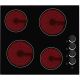 Cata UBCH60KCR 60cm Black 4 Zone Ceramic Hob With Rotary Controls
