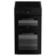 Hotpoint HDE5VDCB Electric Double Cooker 50CM - 62L / 33L with Ceramic Hob - Black