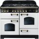 Rangemaster CDL110DFFWH/B 112940 Classic Deluxe Duel Fuel 110cm  Range Cooker White and Brass