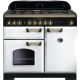 Rangemaster CDL100DFFWH/B Classic Deluxe 100cm Dual Fuel Range 113860 White and Brass