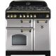 Rangemaster CDL90DFFWH/B 113560 Classic Deluxe 90cm Dual Fuel Range Cooker White and Brass