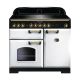 Rangemaster CDL100EIWH/B - 100cm Classic Deluxe Induction Range 114040 White and Brass