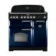 Rangemaster CDL90ECRB/C 114250 Classic Deluxe Ceramic 90cm Electric Range Cooker Blue and chrome
