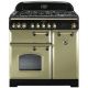 Rangemaster CDL90DFFOG/B 114630 Classic Deluxe 90cm Dual Fuel Range Cooker Olive Green and Brass