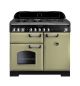 Rangemaster CDL100DFFOG/B Classic Deluxe 100cm Dual Fuel Range 114770 Olive Green and Brass