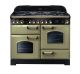 Rangemaster CDL110DFFOG/B 114470 Classic Deluxe Duel Fuel 110cm  Range Cooker Olive Green and Brass