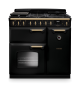 Rangemaster CLDL90DFPGBL/AB1 18255 New Classic Deluxe 90 Dual Fuel Gloss Black Antique Brass